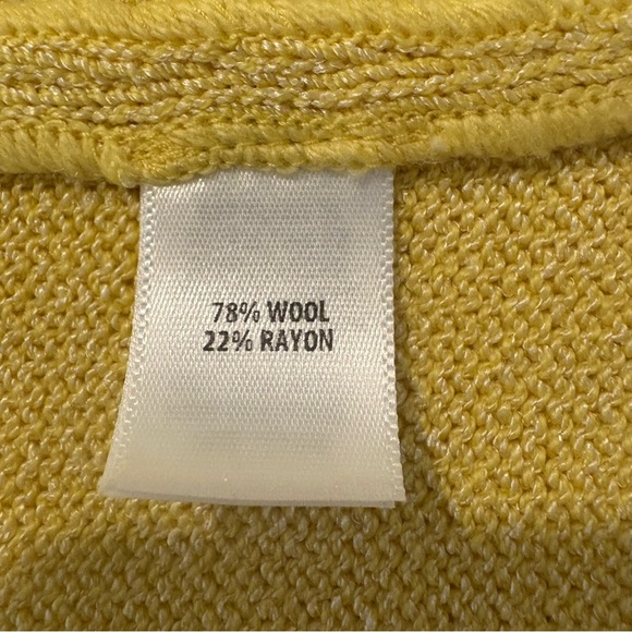 Vtg St John Collection Long Cardigan Knit Coat 8 Yellow Fringe Trim Old Money - Picture 8 of 10